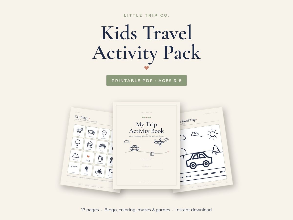 Kids Travel Activity Pack printable pages